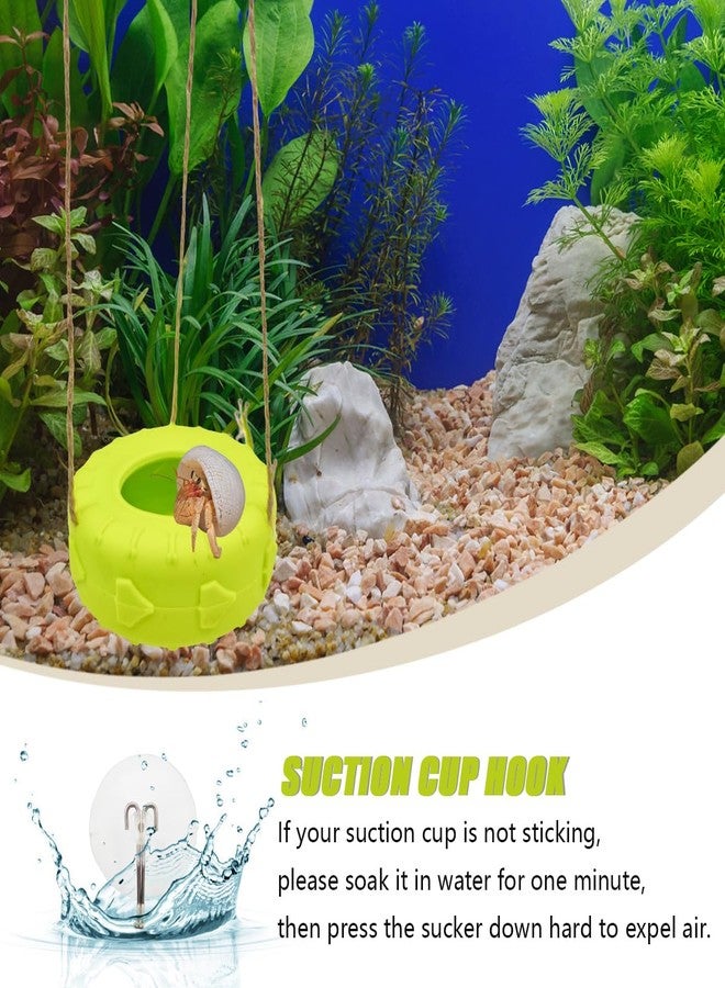 MAGNEECH Colours Hermit Crab Tire Swing,Suction Cup Hook Climbing Toy,Hermit Crab Terrarium Accessories - A Must-Have for Any Reptile Amphibian Small Aquatic Animals Lover(Yellow) - Image 3